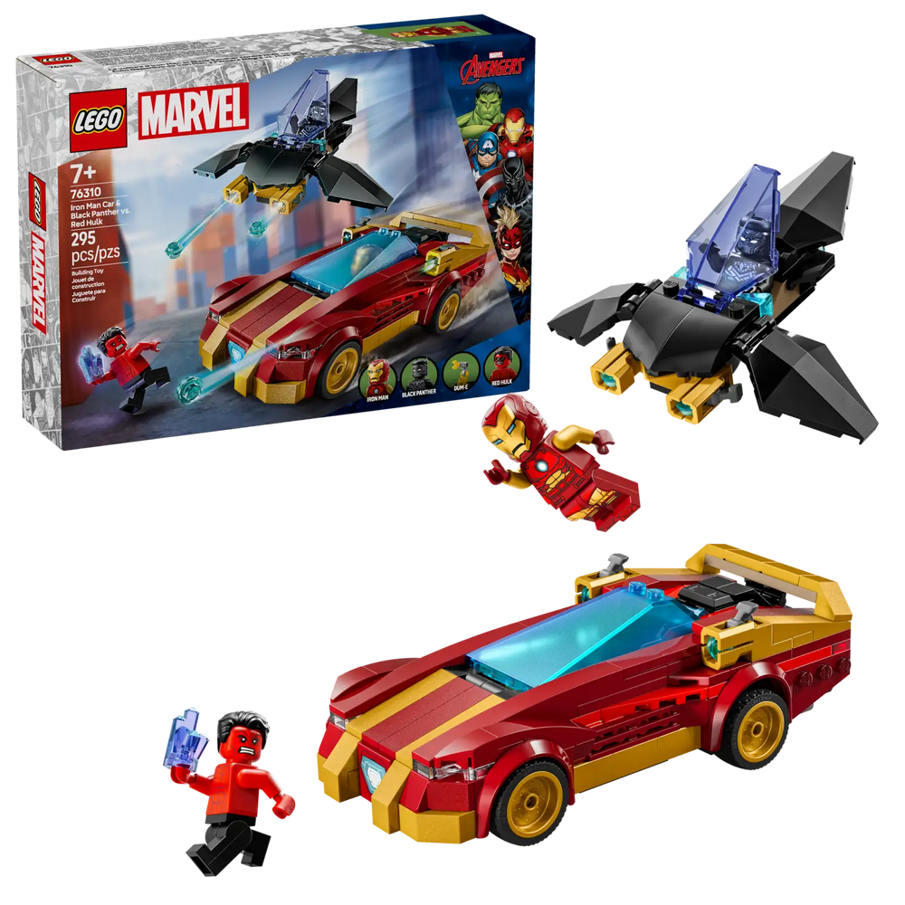 Lego Marvel Iron Man Car & Black Panther vs Red Hulk (76310)