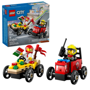 Lego City Pizza vs Fire Truck Race Cars (60458)