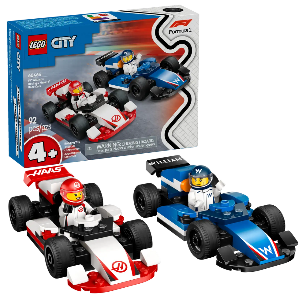 Lego City F1 Williams Racing & Haas F1 Race Cars (60464)
