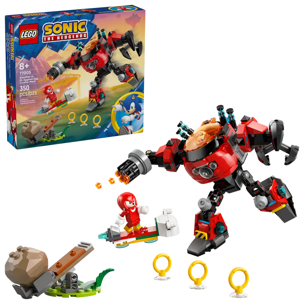 Lego Sonic Knuckles vs Dr Eggman Egg Crusher Mech (77005)